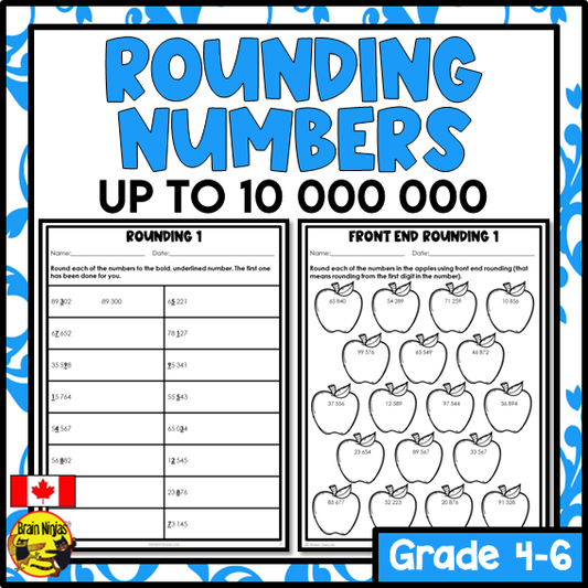 Rounding to 10 000 000 Math Worksheets | Paper | Grade 5 Grade 6