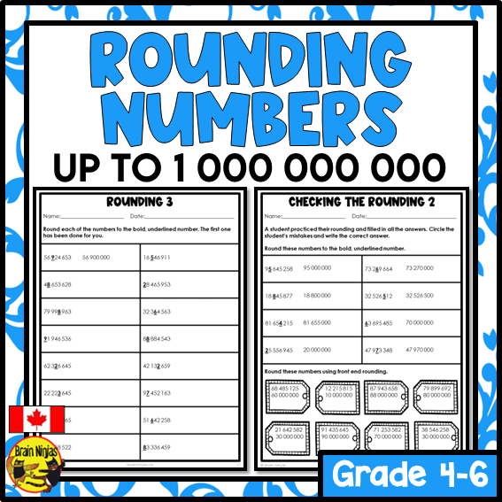 Rounding to 1 000 000 000 Math Worksheets | Paper