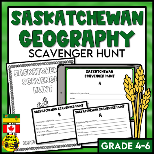 Saskatchewan Geography Scavenger Hunt | Paper and Digital
