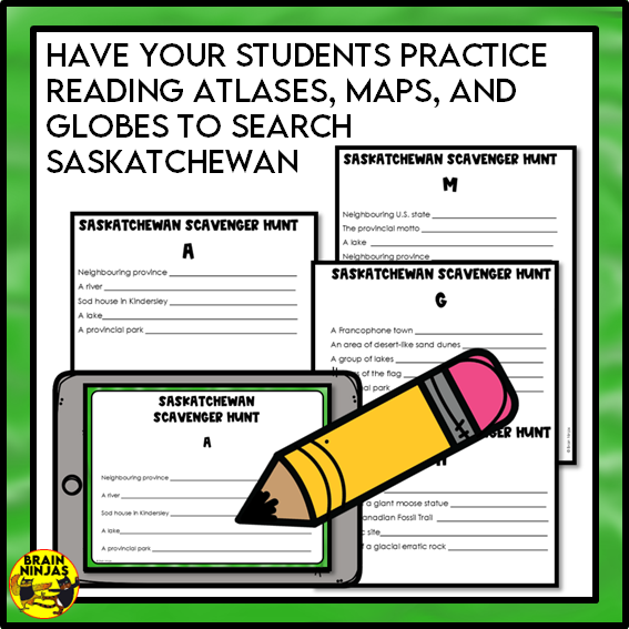 Saskatchewan Geography Scavenger Hunt | Paper and Digital