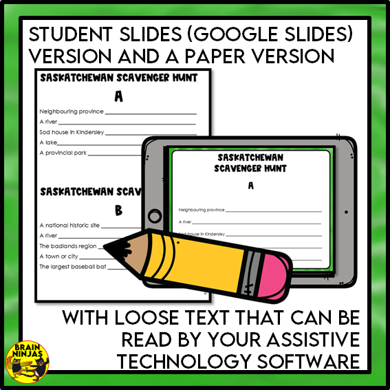 Saskatchewan Geography Scavenger Hunt | Paper and Digital