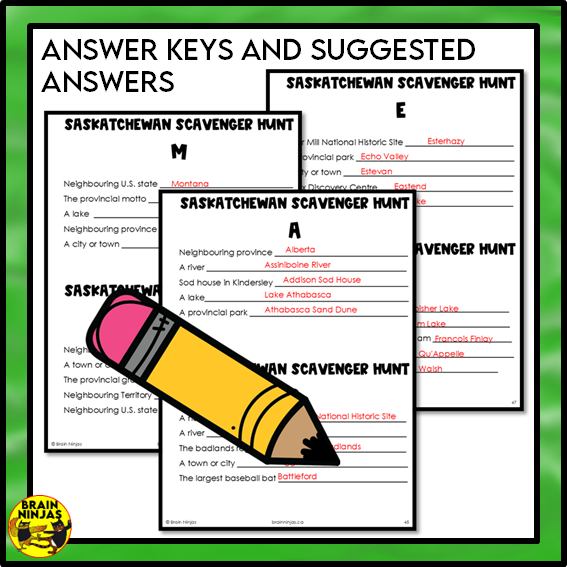 Saskatchewan Geography Scavenger Hunt | Paper and Digital