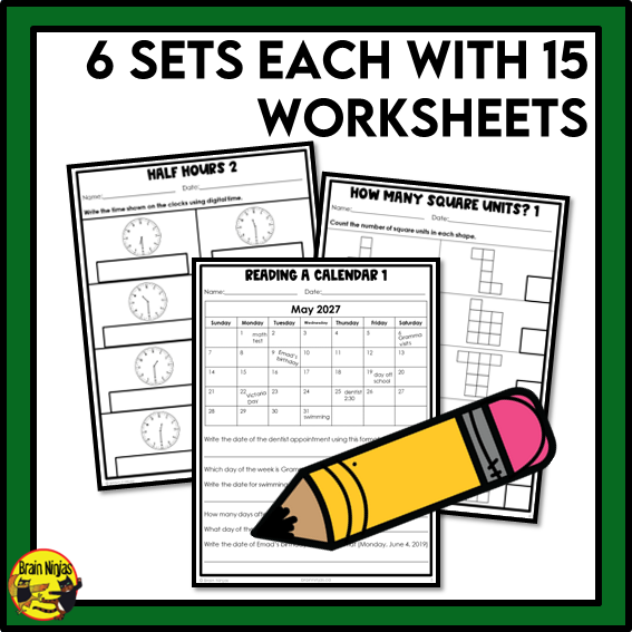 Saskatchewan Aligned Time and Measurement Math Worksheets Bundle | Paper | Grade 4