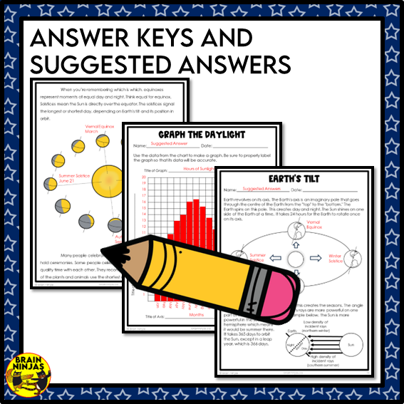 Seasons and Solstices Lesson and Activities Astronomy Space | Paper and Digital