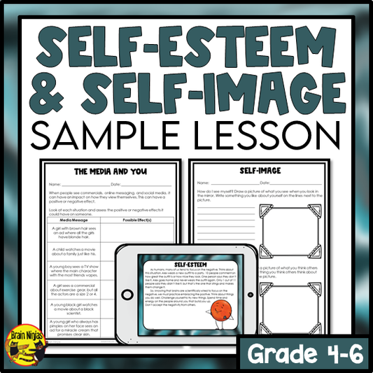 Free Self-Esteem Lesson | Health and Wellness Lesson | Paper and Digital