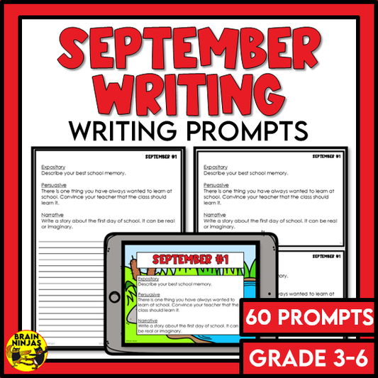 September Monthly Writing Prompts | Paper and Digital