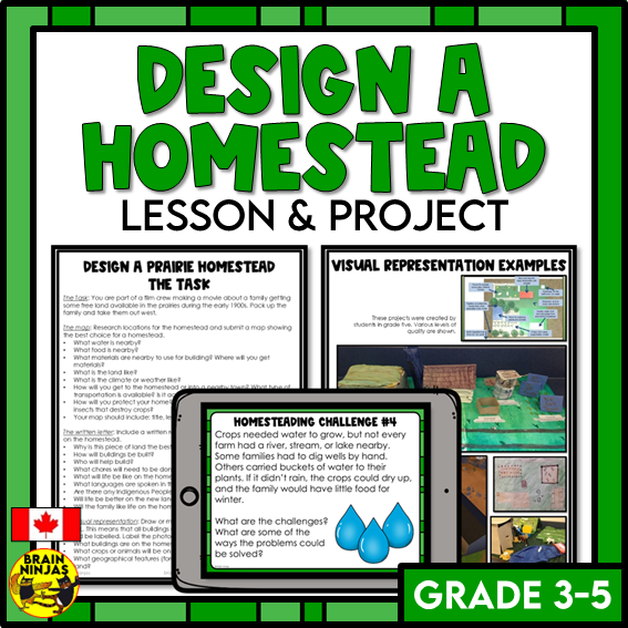 Design A Prairie Homestead Colonists in Early Canada Project Based Learning | Paper and Digital