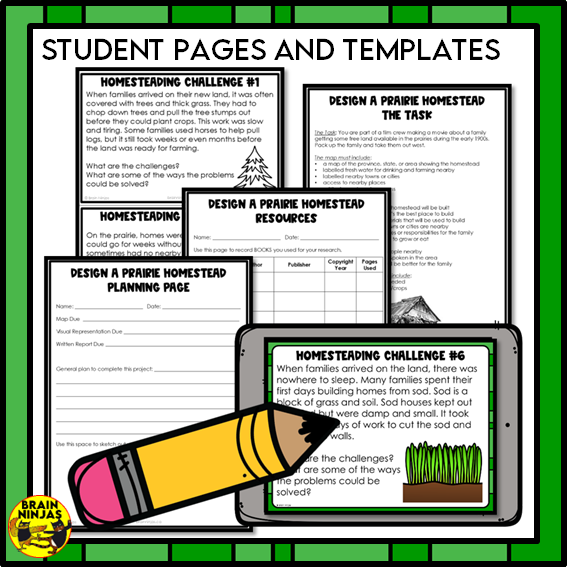 Design A Prairie Homestead Colonists in Early Canada Project Based Learning | Paper and Digital