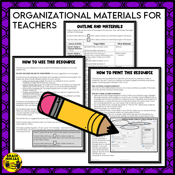 Simple Machines Design a Carnival Attraction STEM Activity | Paper and Digital