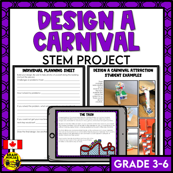 Simple Machines Design a Carnival Attraction STEM Activity | Paper and Digital