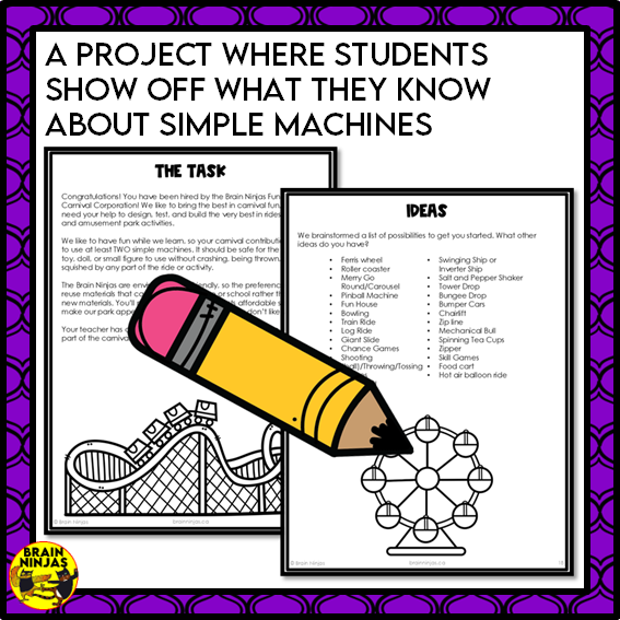 Simple Machines Design a Carnival Attraction STEM Activity | Paper and Digital