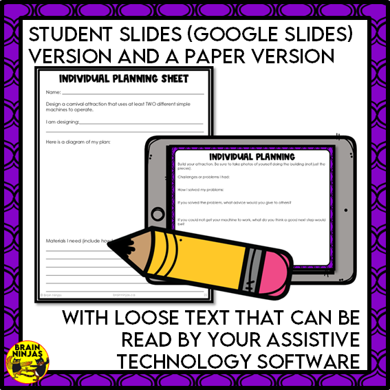 Simple Machines Design a Carnival Attraction STEM Activity | Paper and Digital