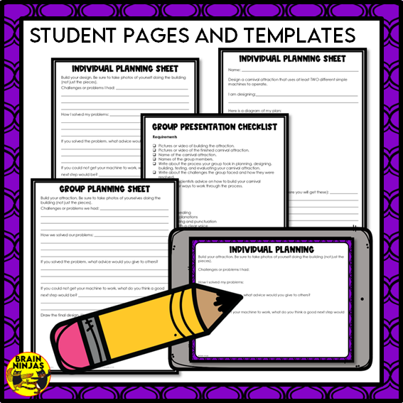 Simple Machines Design a Carnival Attraction STEM Activity | Paper and Digital