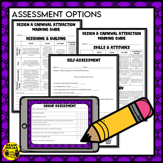 Simple Machines Design a Carnival Attraction STEM Activity | Paper and Digital