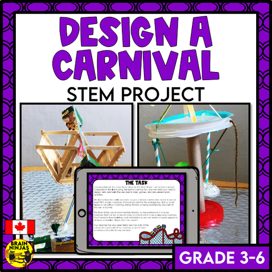 Simple Machines | Design a Carnival Attraction | STEM Activity | Paper and Digital