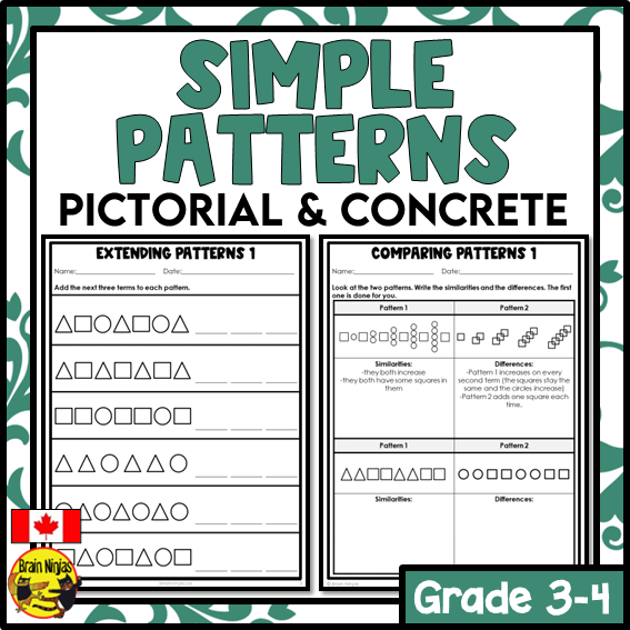 Patterns Math Worksheets | Paper | Grade 3 – brainninjas