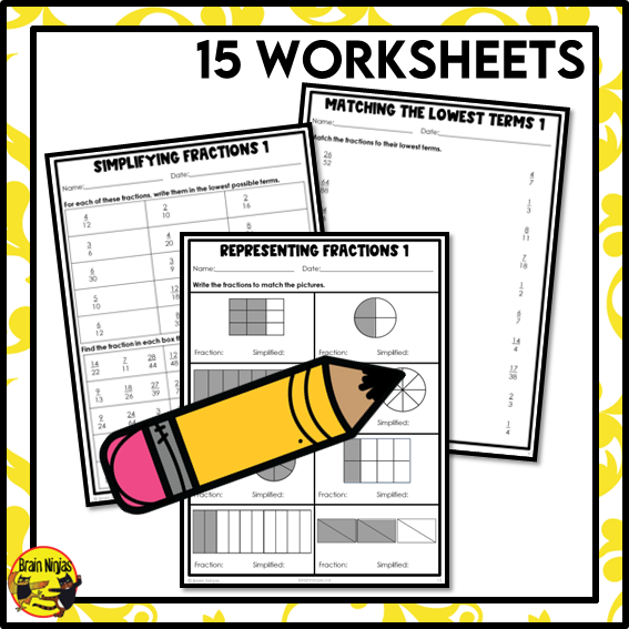 Simplifying Fractions Math Worksheets | Paper