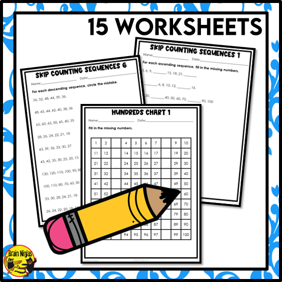 Skip Counting to 1 000 Math Worksheets | Paper | Grade 3