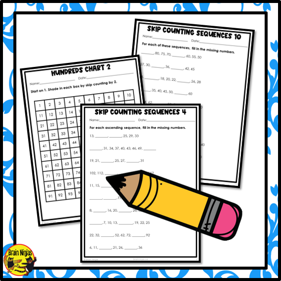 Skip Counting to 1 000 Math Worksheets | Paper | Grade 3