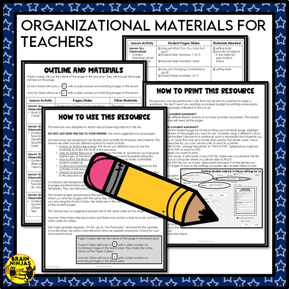 Sky Observations Space Lesson and Activities | Paper and Digital