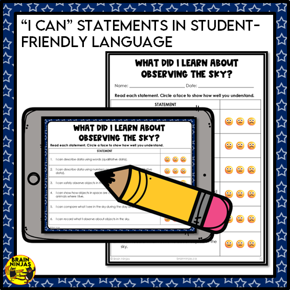 Sky Observations Space Lesson and Activities | Paper and Digital