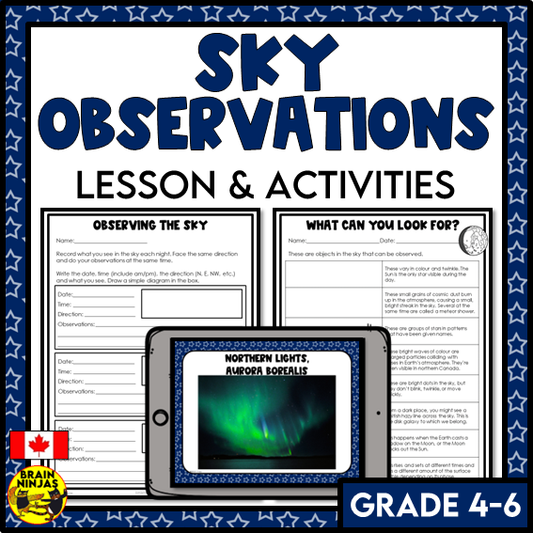 Sky Observations Space Lesson and Activities | Paper and Digital