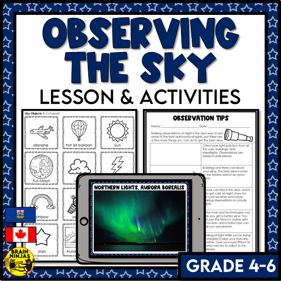 Sky Observations Space Lesson and Activities | Paper and Digital