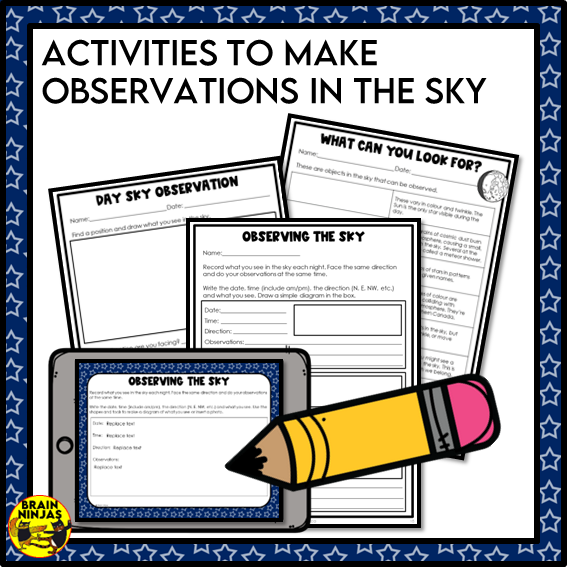 Sky Observations Space Lesson and Activities | Paper and Digital