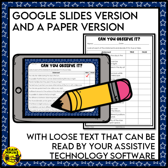 Sky Observations Space Lesson and Activities | Paper and Digital