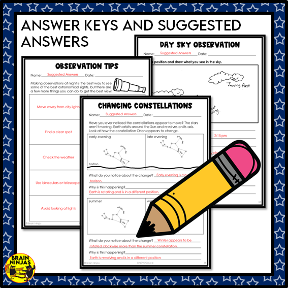 Sky Observations Space Lesson and Activities | Paper and Digital