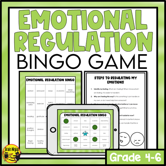 Emotional Regulation Bingo Game | Health and Wellness Activity | Paper and Digital