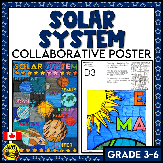 Solar System Collaborative Poster Space Sky Science | Paper and Digital