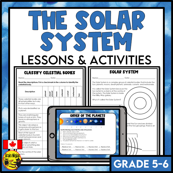 Solar System and Celestial Bodies Lessons and Activities | Paper and Digital