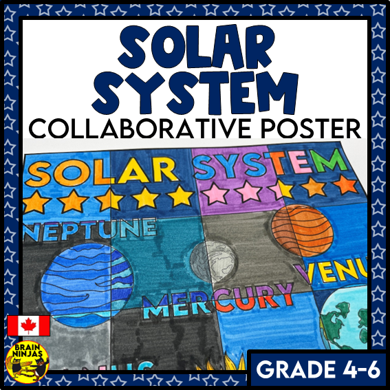 Solar System Collaborative Poster Space Sky Science | Paper and Digital