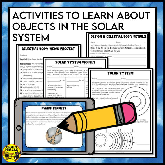 Solar System and Celestial Bodies Lessons and Activities | Paper and Digital