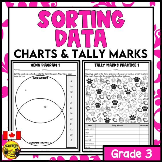 Sorting Data with Charts and Tally Marks Math Worksheets | Paper | Grade 2 Grade 3