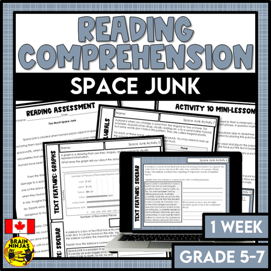 Space Junk Reading Comprehension Activities | Paper and Digital