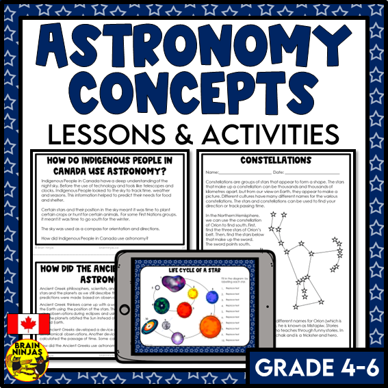 Astronomy Concepts Space Stars Solar System | Paper and Digital