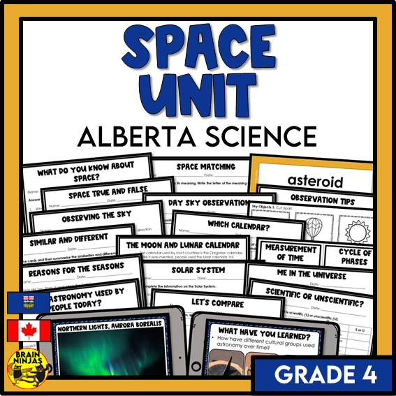 Alberta Science Space Unit Grade 4 Bundle | Paper and Digital