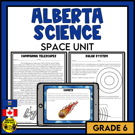 Alberta Science Space Unit Grade 6 | Paper and Digital