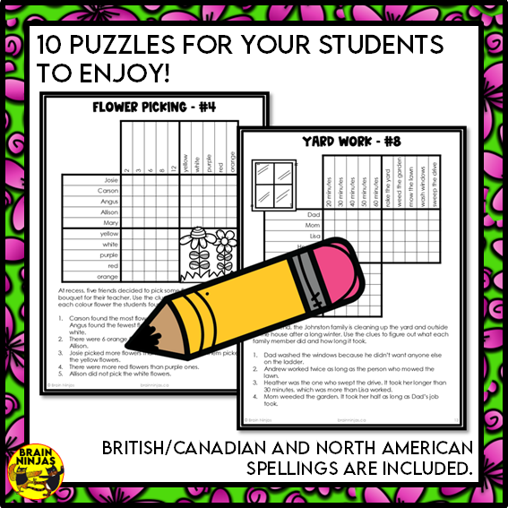 Spring Logic Puzzles | Paper and Digital