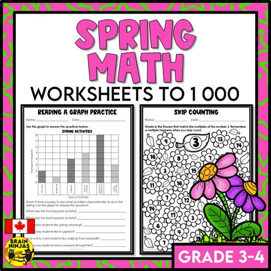 Spring Math Worksheets Numbers to 1000 | Paper