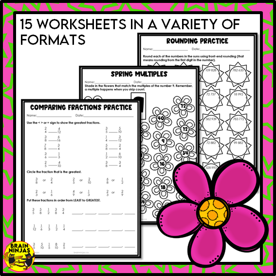 Spring Math Worksheets for Numbers up to 1 000 000 | Paper