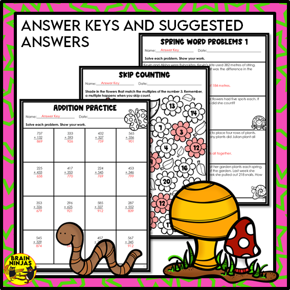 Spring Math Worksheets Numbers to 1000 | Paper