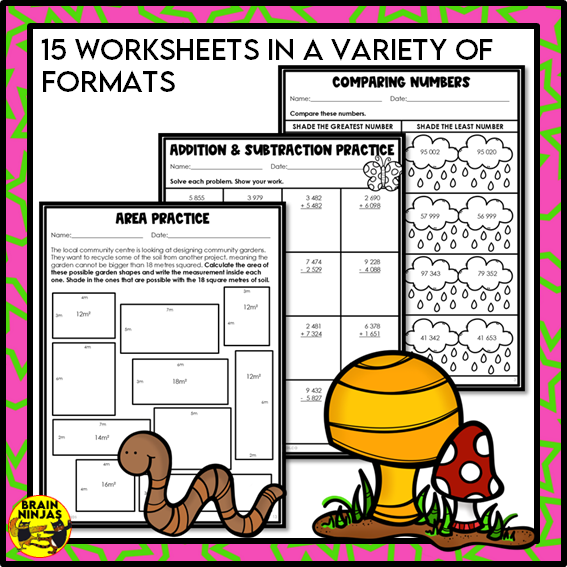 Spring Math Worksheets Numbers up to 10 000 | Paper