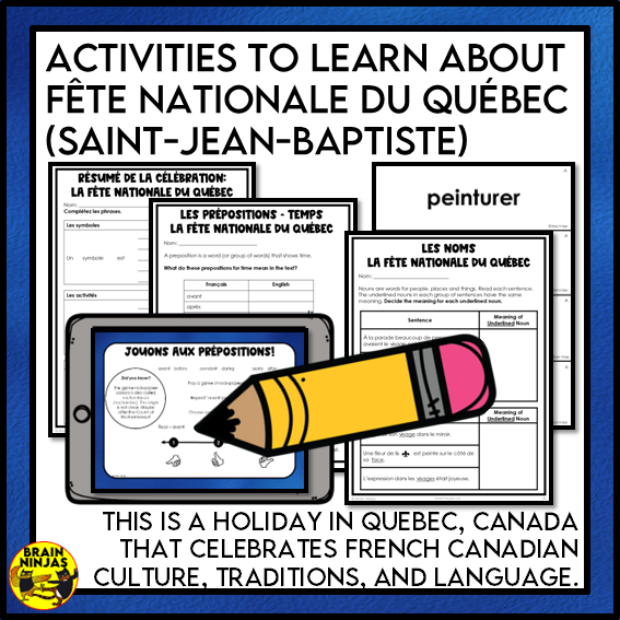 Le Fête nationale du Québec Saint Jean Baptiste French Canadian Celebrations | Paper and Digital