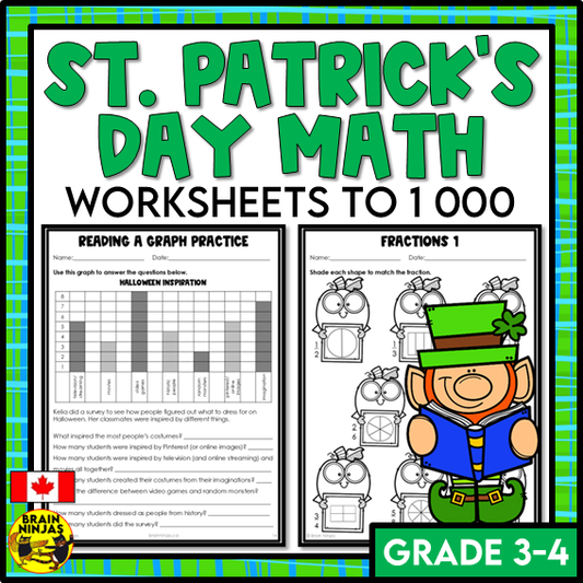 St Patricks Day Math Worksheets Numbers to 1000 | Paper