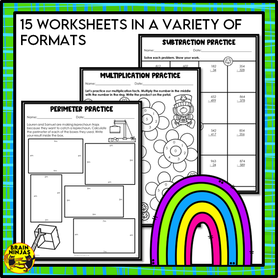 St Patricks Day Math Worksheets Numbers to 1000 | Paper