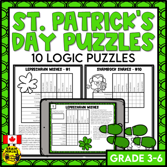 St. Patrick's Day Logic Puzzles | Paper and Digital