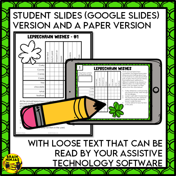 St. Patrick's Day Logic Puzzles | Paper and Digital